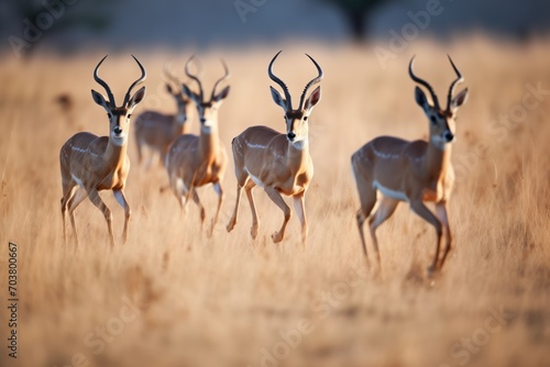 gazelles shadow cast on plain during run