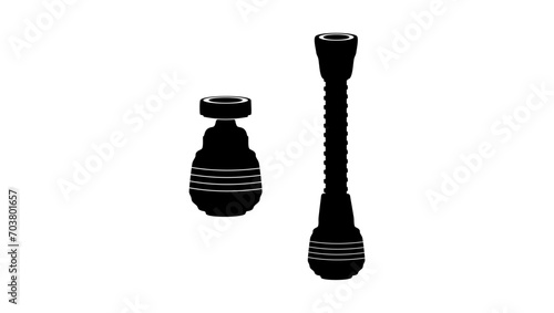 Swivel Water Saving Faucet Filter Kitchen Connector , black isolated silhouette