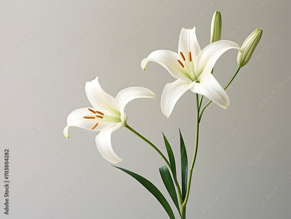Obraz premium Lily flower in studio background, single lily flower, Beautiful flower images