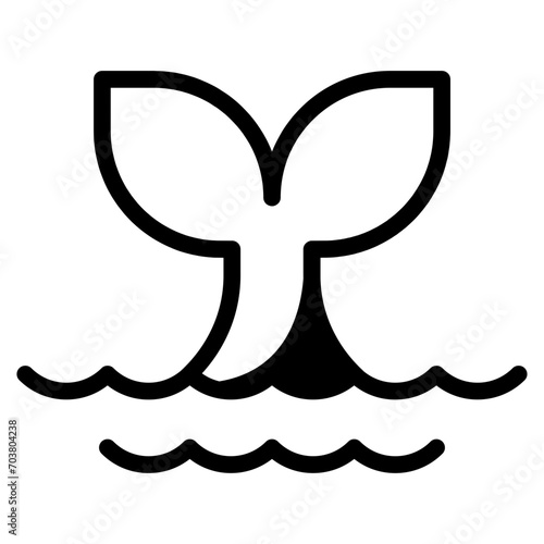 Whale's tail fin icon