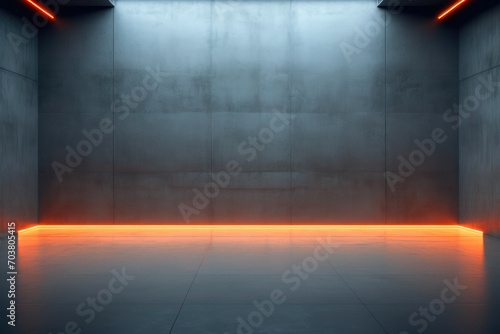 Glowing Neon Rays in an Empty Industrial Setting