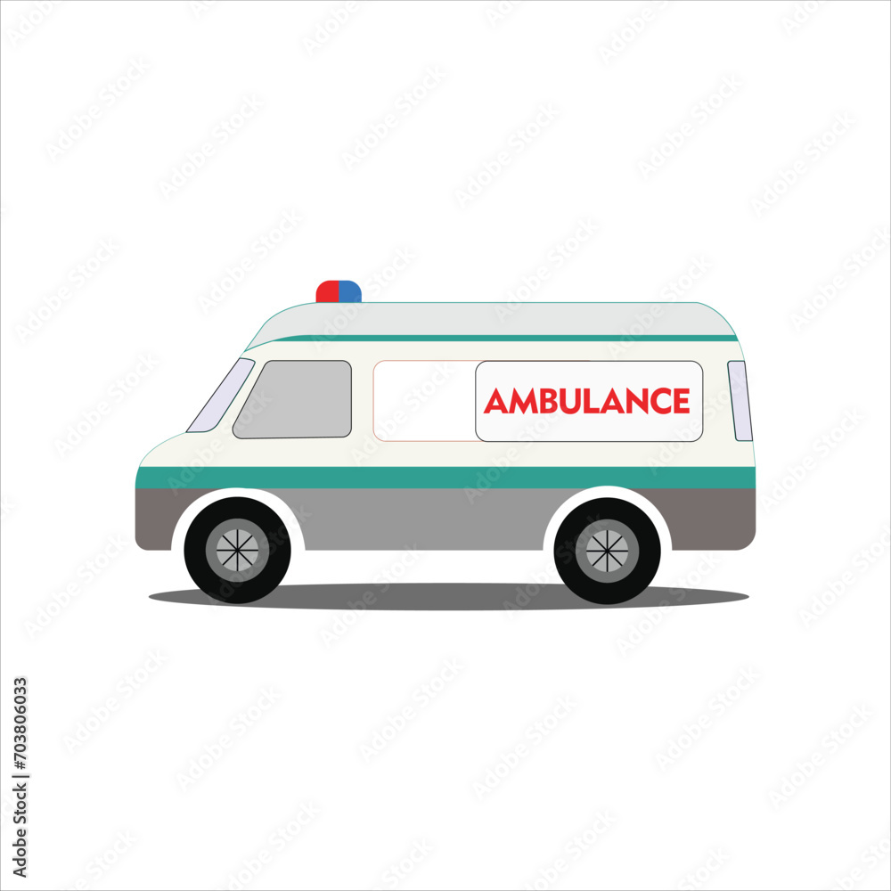 ambulance car isolated on white