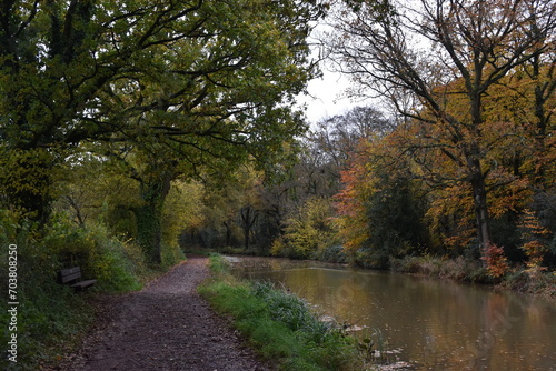 a walk along the grand western canal in Tiverton Devon during autumn 