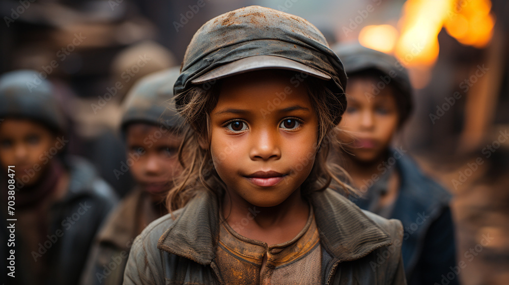 Photo of poor Asian children, war Photo of poor Asian children, war