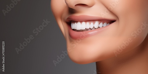 the perfect radiant smile of a young woman