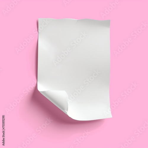post-it white on a pink background with copy space photo