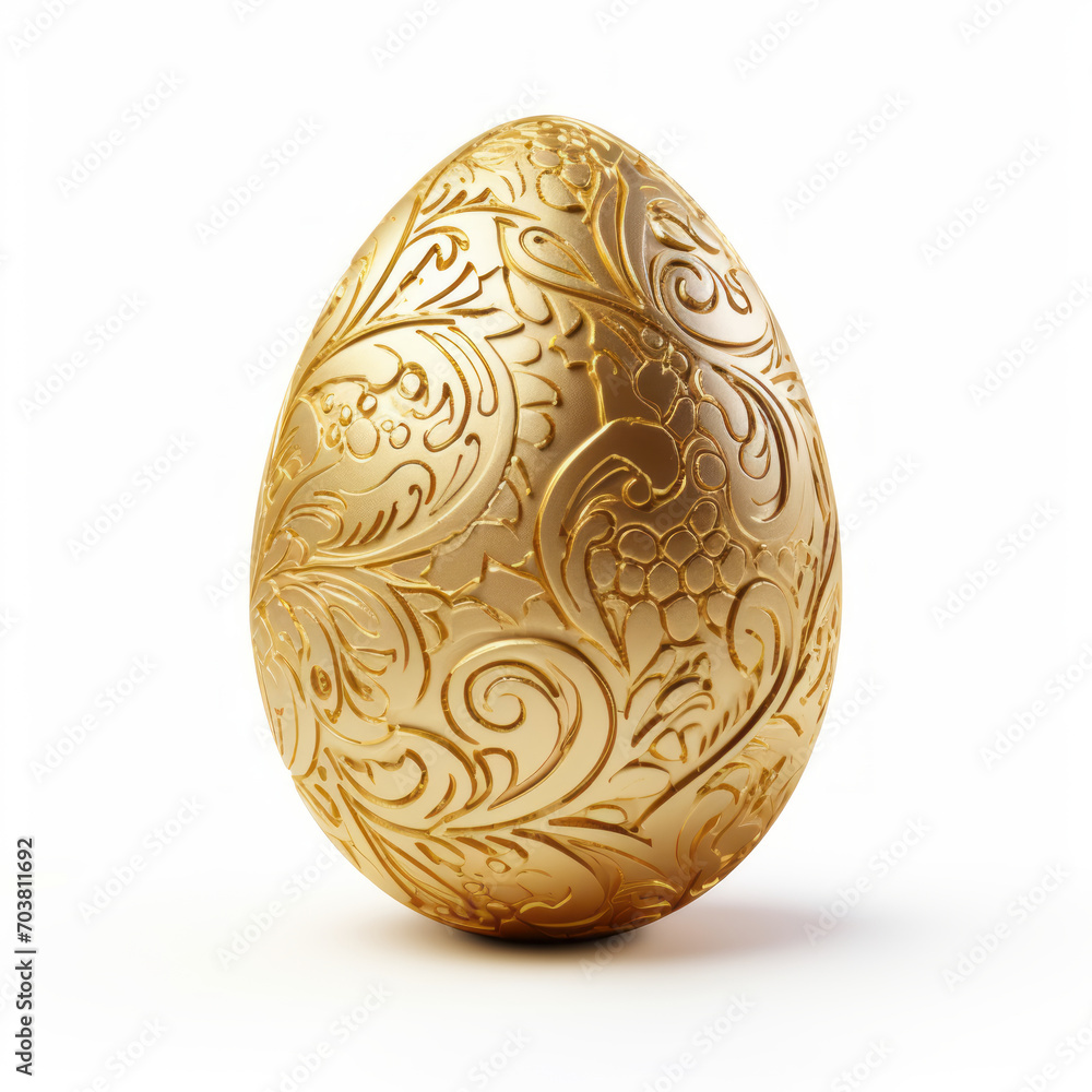 Golden easter egg isolated on white background Golden easter egg isolated on white background