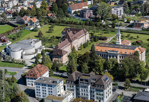 Wallpaper Mural Benediktinerkloster (Luftaufnahme), Sarnen, Kanton Obwalden, Schweiz Torontodigital.ca