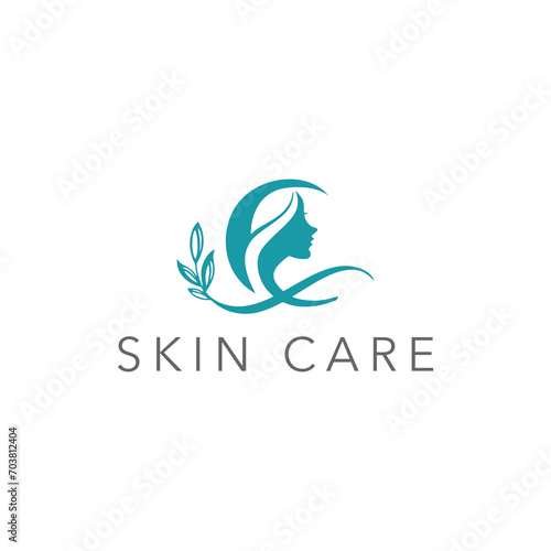 Simple and creative beauty skin care logo design vector.cdr