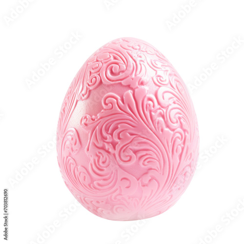 Pink easter egg isolated on transparent background