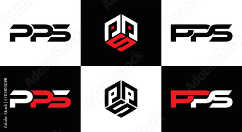 PPS set ,PPS logo. P P S design. White PPS letter. PPS, P P S letter logo design. Initial letter PPS letter logo set, linked circle uppercase monogram logo. P P S letter logo vector design.