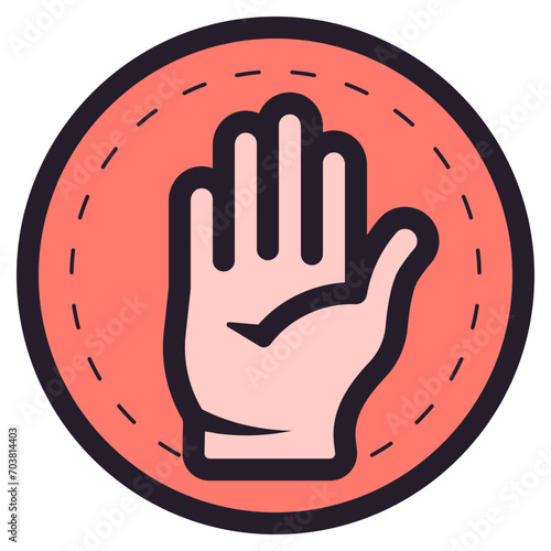 stop gesture hand sign icon