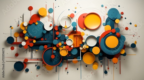 Colorful abstract circles and lines