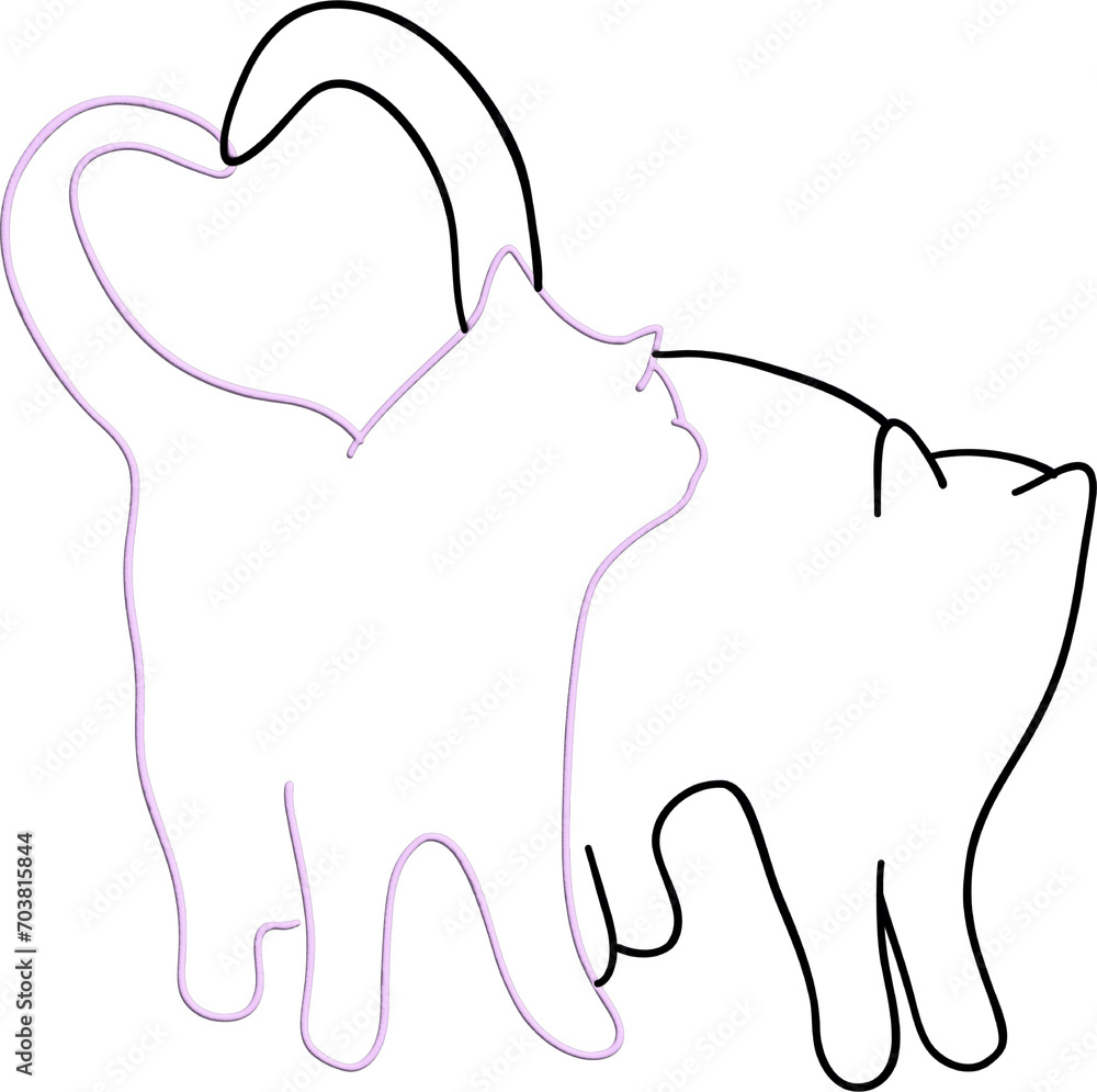 3D Couple of cats 3D Couple of cats