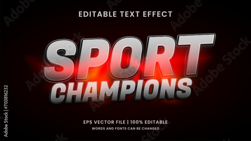 Sport champions 3D editable text effect