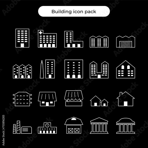 Buildings icon pack collection