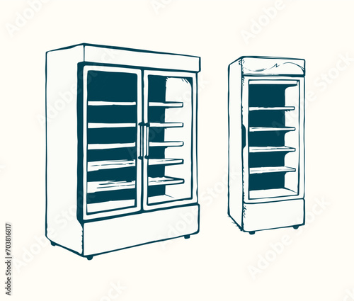 Freezer to store. Vector drawing