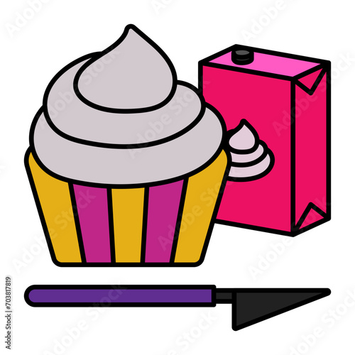cake decorating Concept, Decorative arts Vector Color Icon Design, Hobby Symbol, Leisure time Activity Sign, Hobbyists and Handicraft Stock Illustration