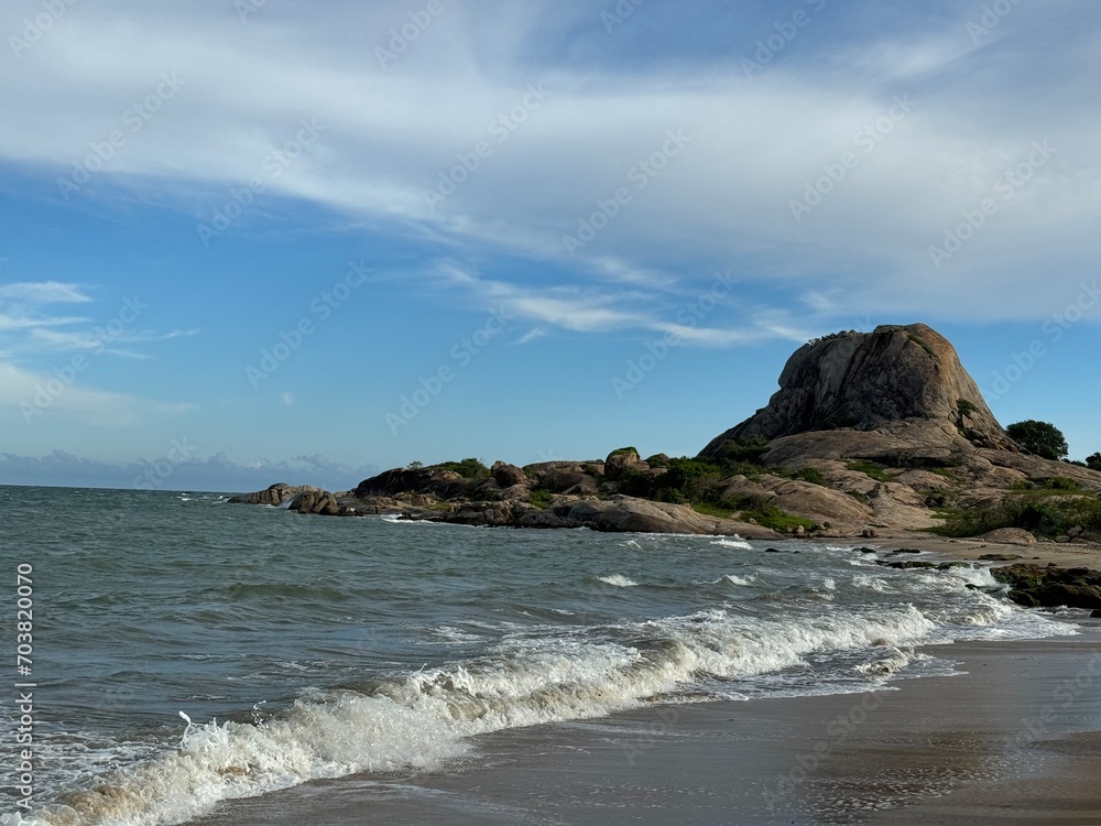 empty Yala Sanctuary Beach panorama view on a sunny day, Sri Lanka empty Yala Sanctuary Beach panorama view on a sunny day, Sri Lanka