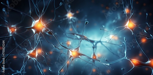 Neural cells under the microscope neuroscience the science of transmitting brain. Generated by AI.