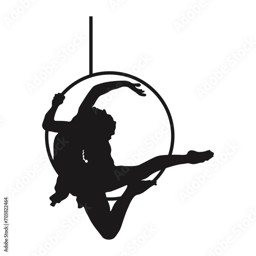 Aerial Hoop Silhouette Collection for Design Element Templet
