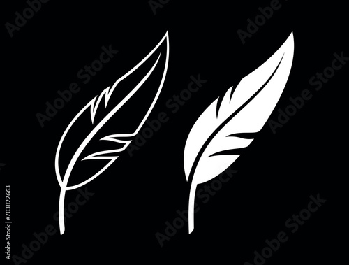 Feather icon. Symbol of literacy, writing or lightness. An attribute of a writer or writing, literature or calligraphy.