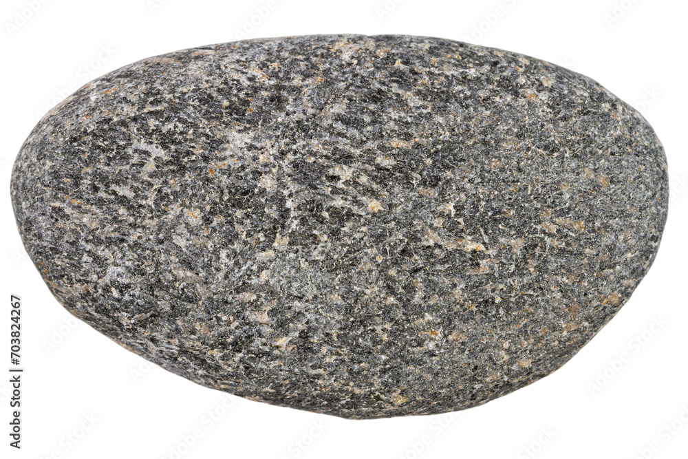 Top view of single black pebble Top view of single black pebble