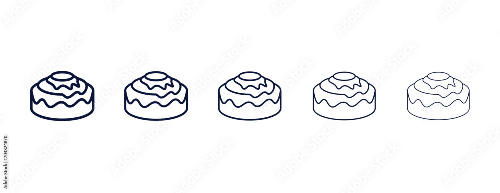 Vecteur Stock cinnamon roll outline icon. Black, bold, regular, thin ...