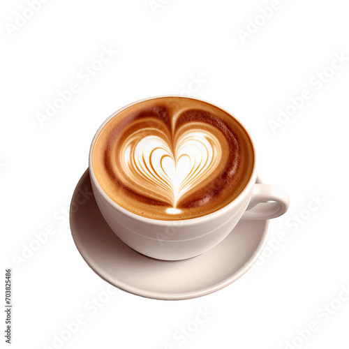 Latte art coffee isolated backgroundc