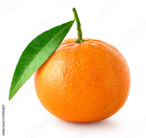 Tangerine, mandarin or clementine on white background