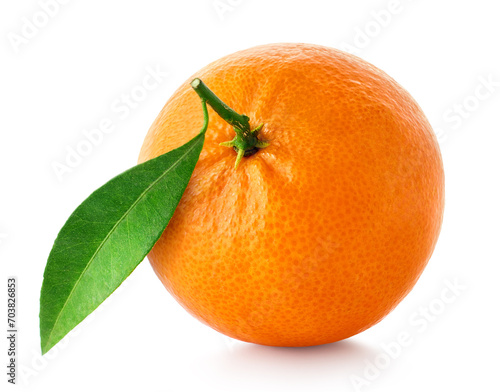 Tangerine, mandarin or clementine on white background