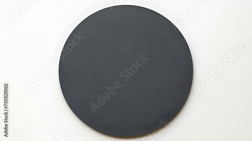 Anthracite round Paper Note on a white Background. Brainstorming Template with Copy Space