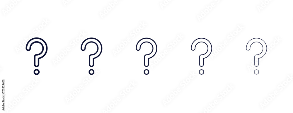 question mark outline icon. Black, bold, regular, thin, light icon from user interface collection. Editable vector isolated on white background - obrazy, fototapety, plakaty 