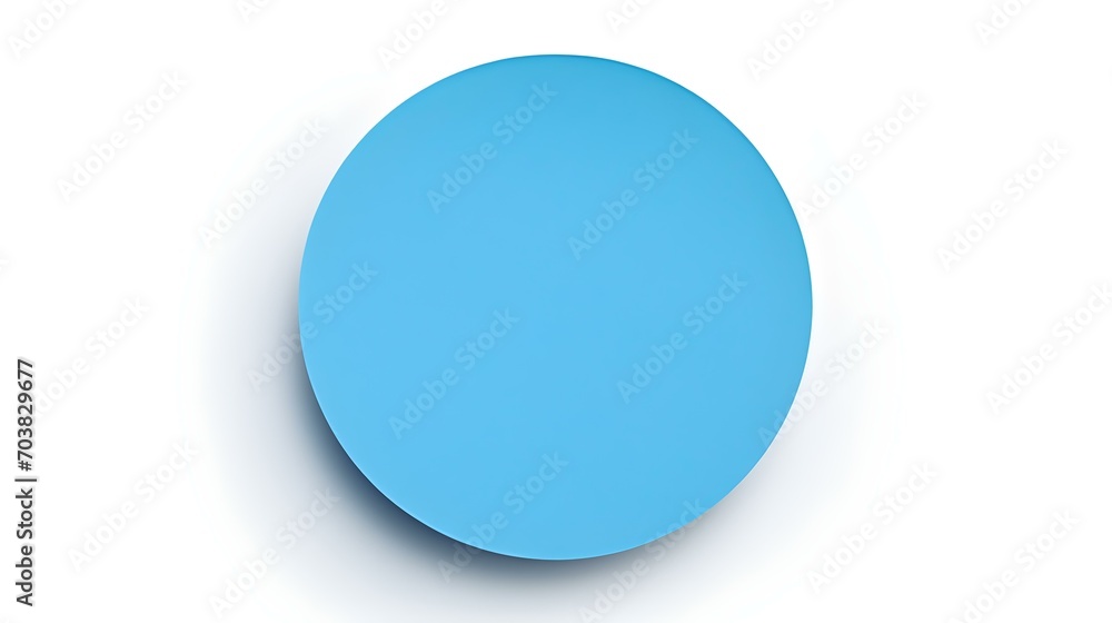Blue round Paper Note on a white Background. Brainstorming Template with Copy Space