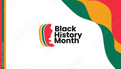 Black history month banner with logo