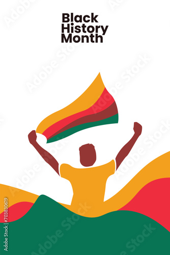 flat black history month concept illustration