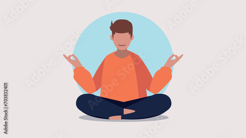 Vektor-Illustration einer entspannten Frau beim Yoga - Entspannungskonzept