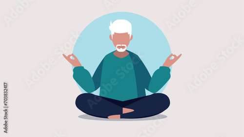 Vektor-Illustration einer entspannten Frau beim Yoga - Entspannungskonzept