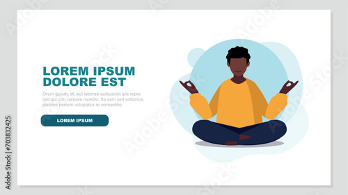 Vektor-Illustration einer entspannten Frau beim Yoga - Entspannungskonzept