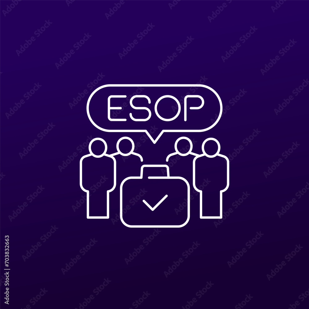 Employee stock ownership plan, ESOP icon in line design Employee stock ownership plan, ESOP icon in line design