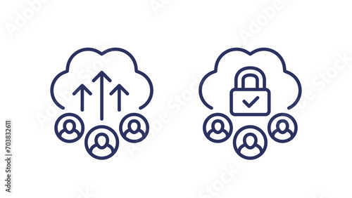 collect user data line icons on white