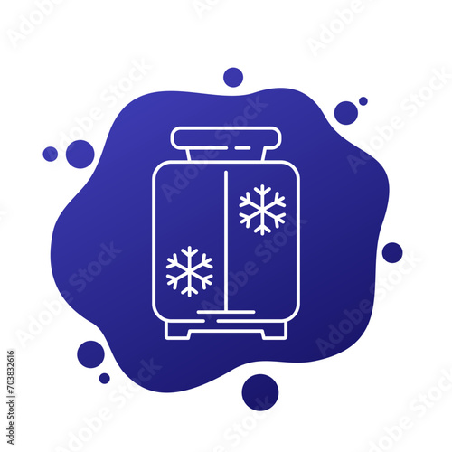 cryotherapy icon, cryogenic cold therapy line design