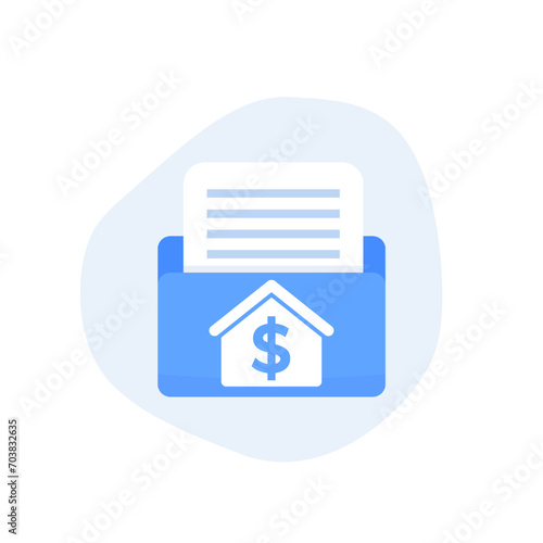 collateral icon with a house, flat vector