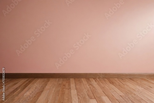 Empty room with pink wall and natural light. Abstract minimalist background with copy space for product presentation.