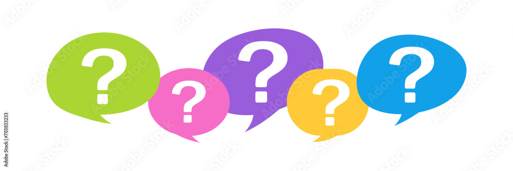Round colorful speech bubble question mark communication business concept illustration vector Round colorful speech bubble question mark communication business concept illustration vector