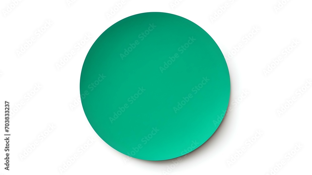 Emerald round Paper Note on a white Background. Brainstorming Template with Copy Space Emerald round Paper Note on a white Background. Brainstorming Template with Copy Space