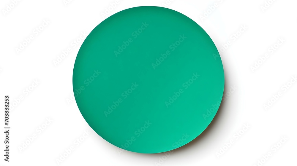 Emerald round Paper Note on a white Background. Brainstorming Template with Copy Space
