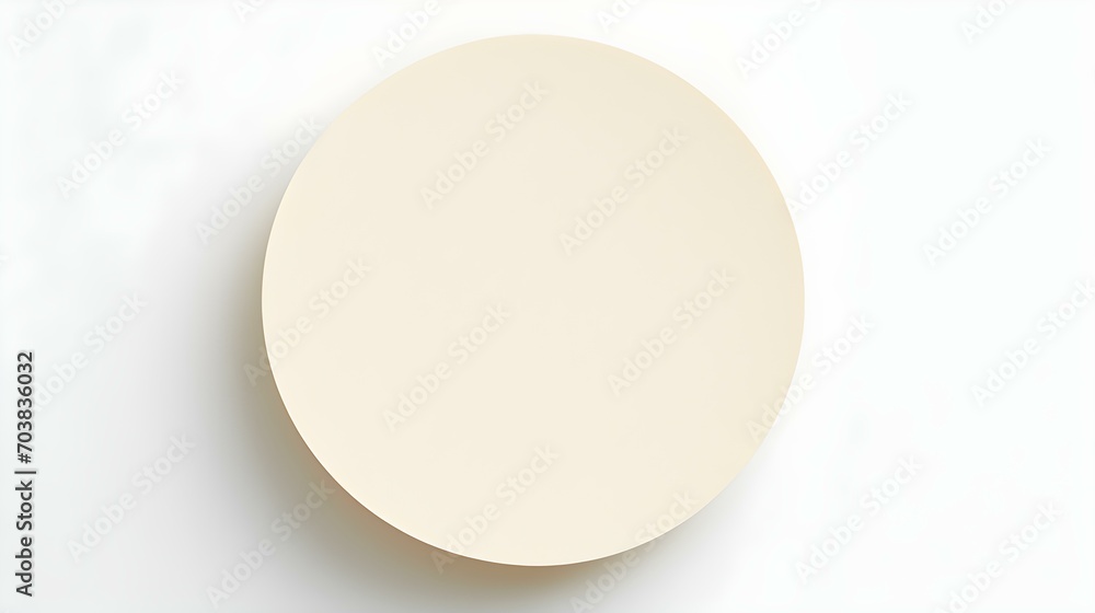 Ivory round Paper Note on a white Background. Brainstorming Template with Copy Space Ivory round Paper Note on a white Background. Brainstorming Template with Copy Space