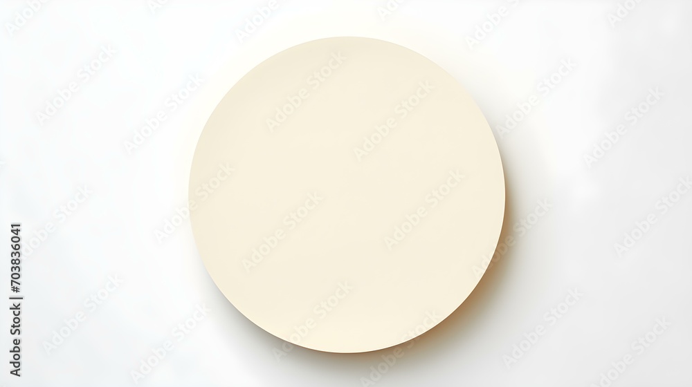 Ivory round Paper Note on a white Background. Brainstorming Template with Copy Space Ivory round Paper Note on a white Background. Brainstorming Template with Copy Space