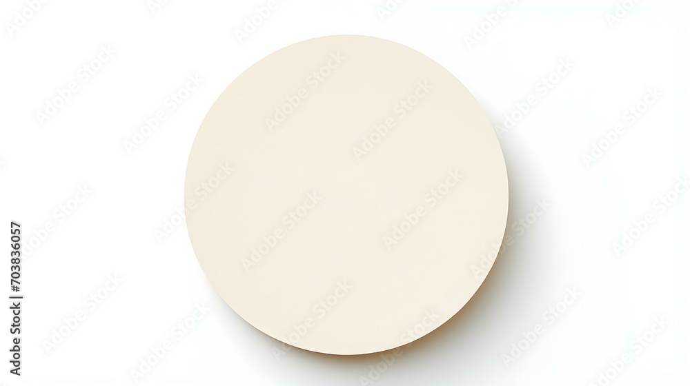 Ivory round Paper Note on a white Background. Brainstorming Template with Copy Space Ivory round Paper Note on a white Background. Brainstorming Template with Copy Space